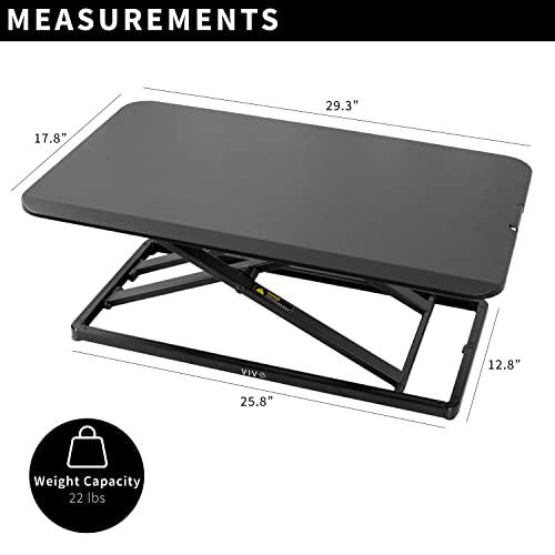Economy Single Top Height Adjustable 29 inch Standing Desk Converter. Picture 3