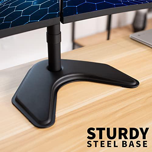 Full Motion Dual Monitor Free-Standing Desk Stand VESA Mount, Double Joints. Picture 5