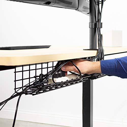 Iron Under Desk 17 inch Cable Management Wire Rack, Power Strip Holder. Picture 2