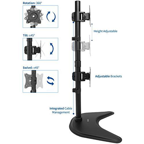 Dual LCD 13 to 32 inch Monitor Vertical Desk Stand, Free-Standing Mount. Picture 3