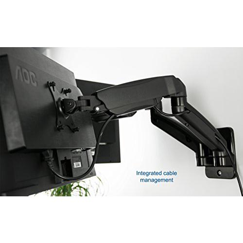 Height Adjustable Pneumatic Extended Arm Dual Monitor Wall Mount. Picture 8