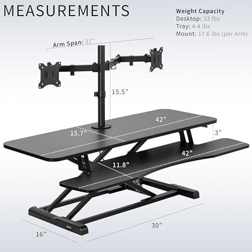 Height Adjustable 42 inch Standing Desk Converter. Picture 3