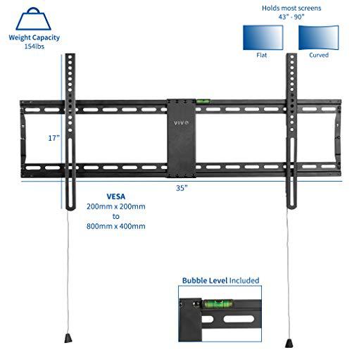 Ultra Heavy Duty TV Wall Mount for 43 to 90 inch Screens, Large Fixed Mount. Picture 2