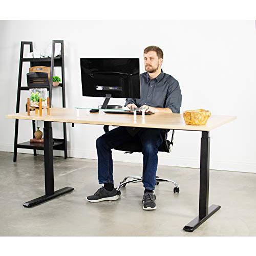 Black Manual Height Adjustable Stand Up Desk Frame. Picture 7
