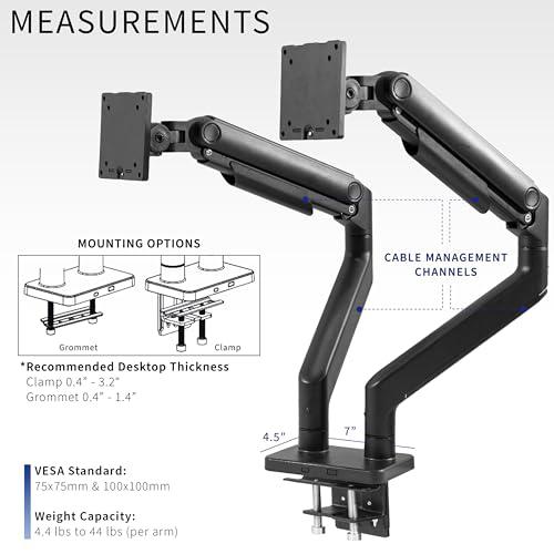 Heavy Duty Dual Ultra-Wide Monitor Desk Mount, Mechanical Spring. Picture 4