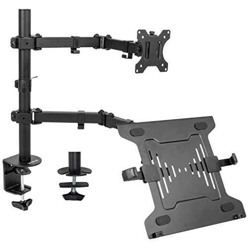 Full Motion Monitor and Laptop Desk Mount Articulating Double Center Arm. Picture 1