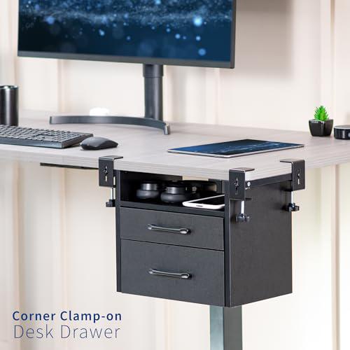 Corner Clamp-on Under Desk Drawer and Shelf System, Office Accessory Holder. Picture 3
