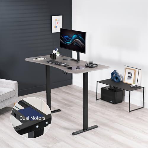 Electric Height Adjustable 63 x 32 in Memory Stand Up Desk, Dark Gray Table Top. Picture 8
