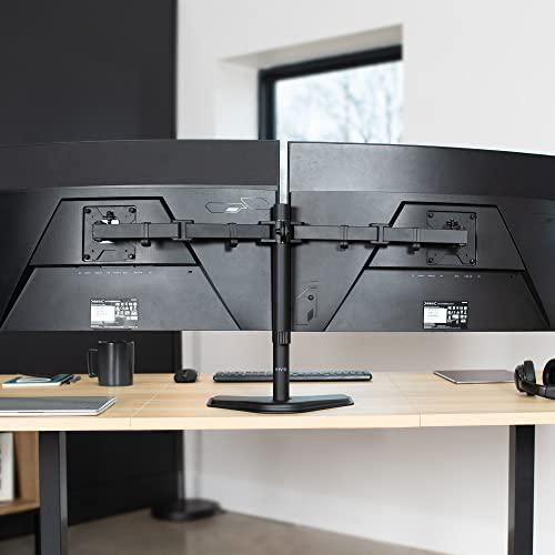 Full Motion Dual Monitor Free-Standing Desk Stand VESA Mount, Double Joints. Picture 9
