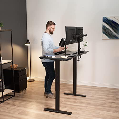 60-inch Electric Height Adjustable 60 x 24 inch Stand Up Desk, Espresso. Picture 7