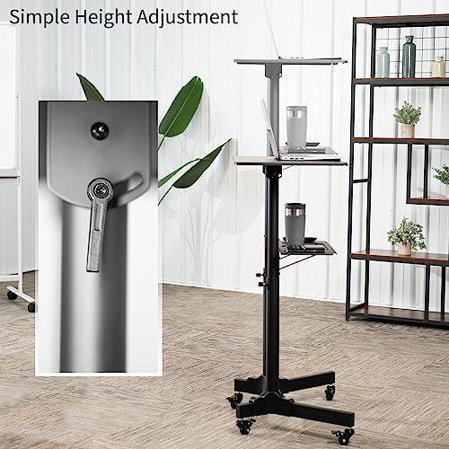 Steel Mobile 24 inch Height Adjustable Multi-Purpose Rolling Podium. Picture 5