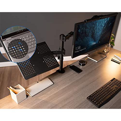 Black Fully Adjustable 13 to 32 inch Single Computer Monitor and Desk Mount. Picture 8