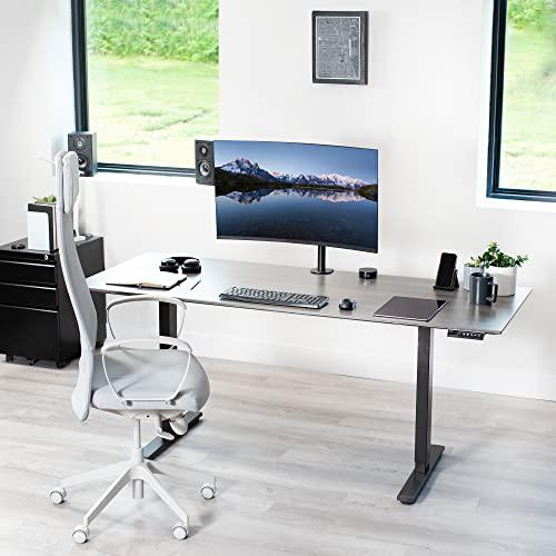 Single 13 to 32 inch Computer Monitor Desk Mount, Short Adjustable Arm. Picture 2