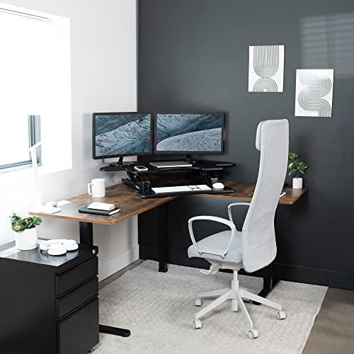 43 inch Corner Height Adjustable Cubicle Stand Up Desk Converter, V Series. Picture 9