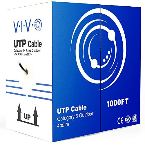 Black 1,000ft Bulk Cat6, CCA Ethernet Cable, 23 AWG, UTP Pull Box, Cat-6 Wire. Picture 1