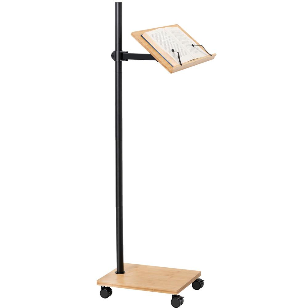 16 inch Mobile Bamboo Book Stand for Hands Free Reading, Rolling Lectern. Picture 1