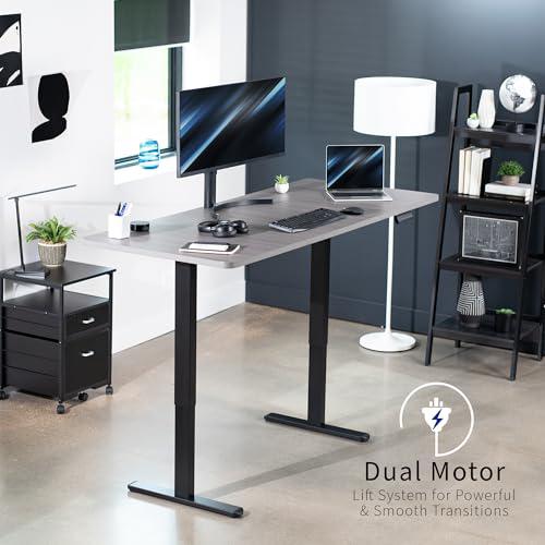 Electric Height Adjustable 71 x 30 in Memory Stand Up Desk, Dark Gray. Picture 2