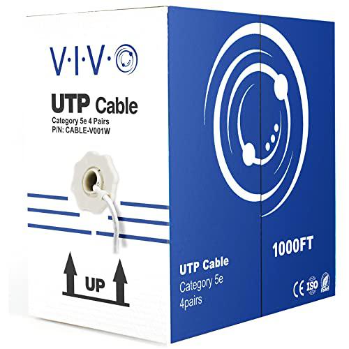 White 1,000ft Bulk Cat5e, CCA Ethernet Cable, 24 AWG, UTP Pull Box, Cat-5e Wire. Picture 1
