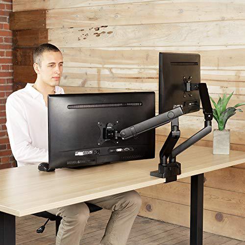 Premium Aluminum Full Motion Dual Monitor Desk Mount Stand. Picture 5