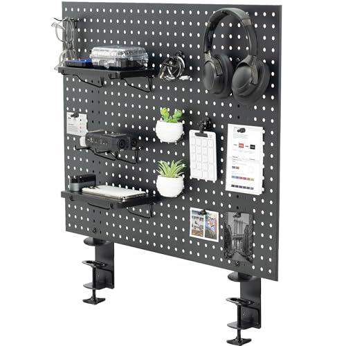 Steel Clamp-on Desk Pegboard, 30 x 24 inch Privacy Panel, Magnetic Peg Board. Picture 1