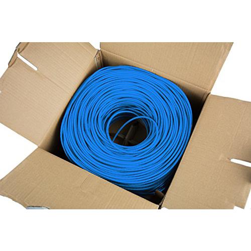 Blue 1,000ft Bulk Cat5e, CCA Ethernet Cable, 24 AWG, UTP Pull Box, Cat-5e Wire. Picture 2