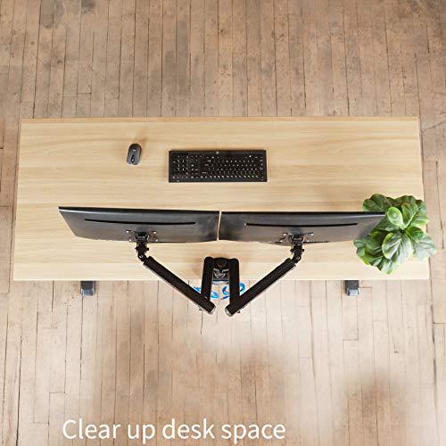 Premium Aluminum Full Motion Dual Monitor Desk Mount Stand. Picture 4