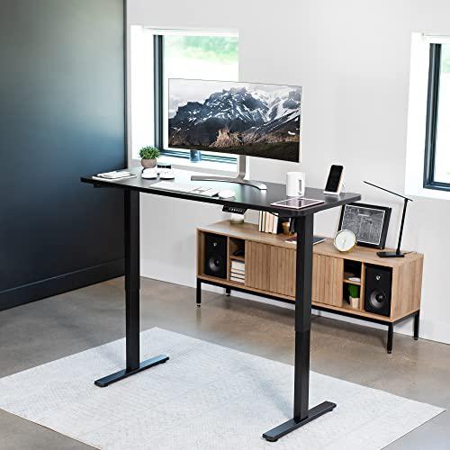Electric Height Adjustable 60 x 24 inch Memory Stand Up Desk, Black. Picture 9