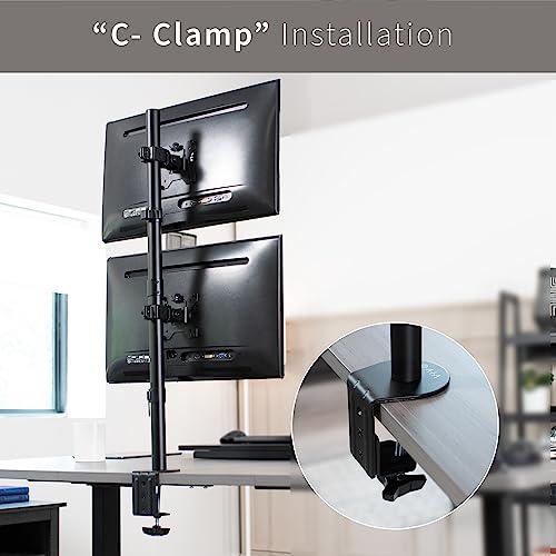 Dual LCD Monitor Desk Mount Stand Heavy Duty Stacked, Holds Vertical 2 Screens. Picture 7