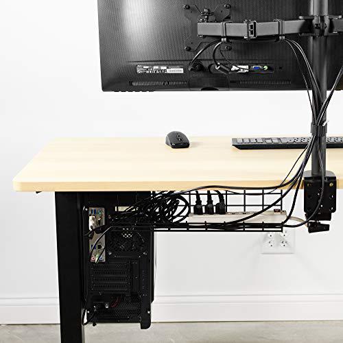 Iron Under Desk 17 inch Cable Management Wire Rack, Power Strip Holder. Picture 7
