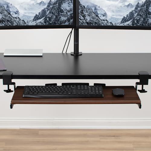 Clamp-on Computer Keyboard and Mouse Under Desk Mount Slider Tray. Picture 7