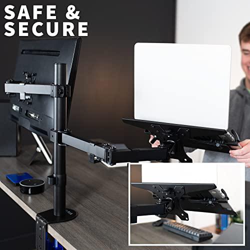 Full Motion Monitor and Laptop Desk Mount Articulating Double Center Arm. Picture 8