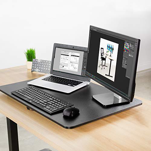 Black Ultra-Slim Single Top Height Adjustable 31 inch Standing Desk Converter. Picture 6