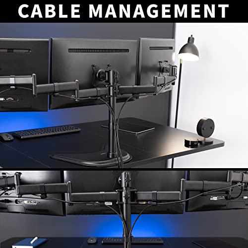 Triple Monitor Mount Fully Adjustable Desk Free Stand for 3 LCD Screens. Picture 8