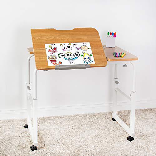 Height and Length Adjustable Mobile Desk for Kids and Adults, Tilting Table Top. Picture 6