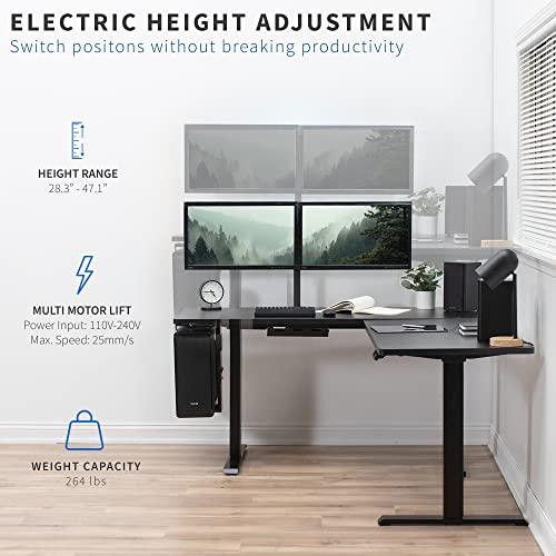 Electric Multi-Motor Height Adjustable Corner 3 Leg Standing Desk Frame. Picture 3