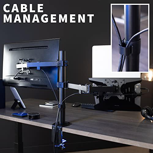 Full Motion Monitor and Laptop Desk Mount Articulating Double Center Arm. Picture 7