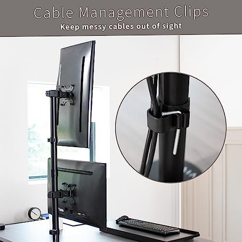 Dual LCD Monitor Desk Mount Stand Heavy Duty Stacked, Holds Vertical 2 Screens. Picture 6