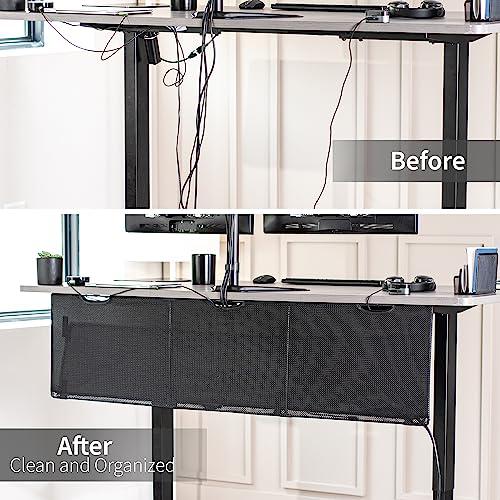 Black 60 inch Under Desk Privacy and Cable Management Organizer Sleeve. Picture 4