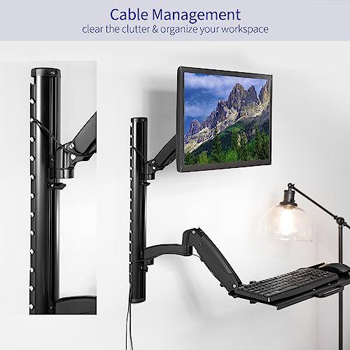 Black Sit-Stand Wall Mount Counterbalance Height Adjustable. Picture 8