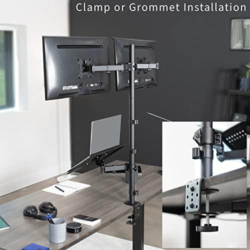 Laptop and Dual 13 to 27 inch LCD Monitor Stand up Desk Mount, Extra Tall. Picture 5