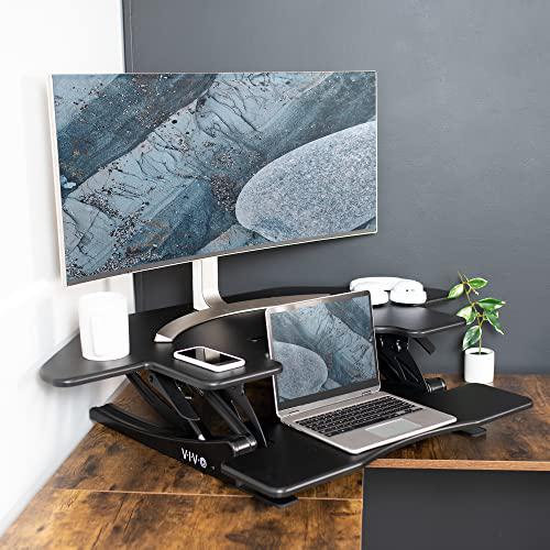 43 inch Corner Height Adjustable Cubicle Stand Up Desk Converter, V Series. Picture 6