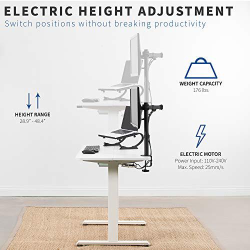 Electric Height Adjustable 44 x 24 inch Stand Up Desk, Standing Workstation. Picture 3