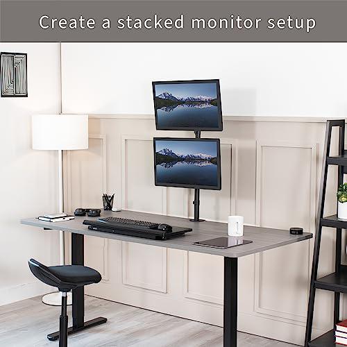 Dual LCD Monitor Desk Mount Stand Heavy Duty Stacked, Holds Vertical 2 Screens. Picture 8