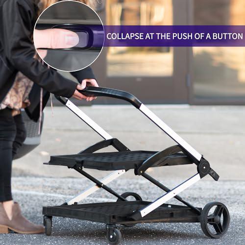 Life Finds Fold-up Rolling Shopping Cart with Removable Basket, Collapsible Cart. Picture 7
