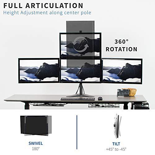 Quad 13 to 24 inch LCD Monitor Mount, Freestanding Desk Stand, 3 Plus 1. Picture 5
