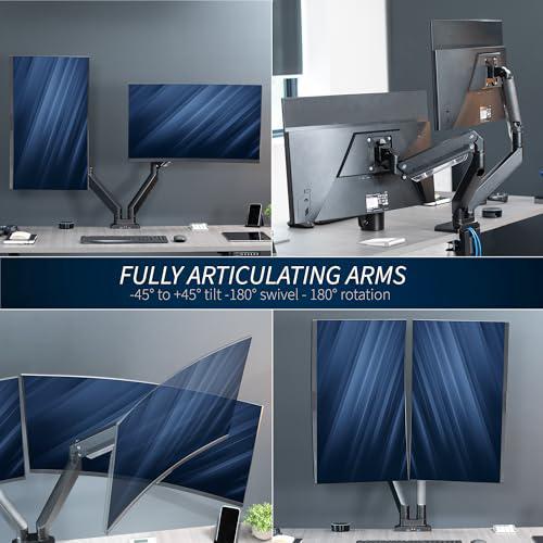 Premium Aluminum Heavy Duty Arms, Fits 2 Ultrawide Monitors up to 38 inches. Picture 9