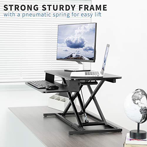 Height Adjustable 32 inch Stand Up Desk Converter. Picture 7
