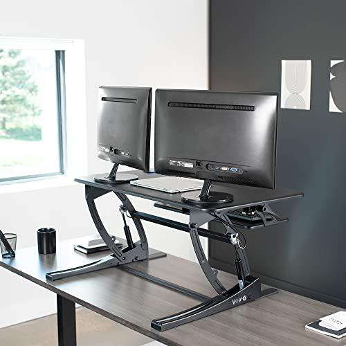 36 inch Height Adjustable Stand Up Desk Converter, V Series. Picture 6