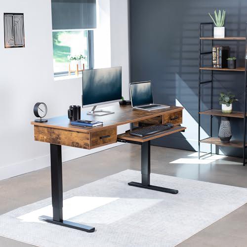 Electric Height Adjustable 55 x 24 inch Memory Stand Up Desk with Rear-Set Legs. Picture 2