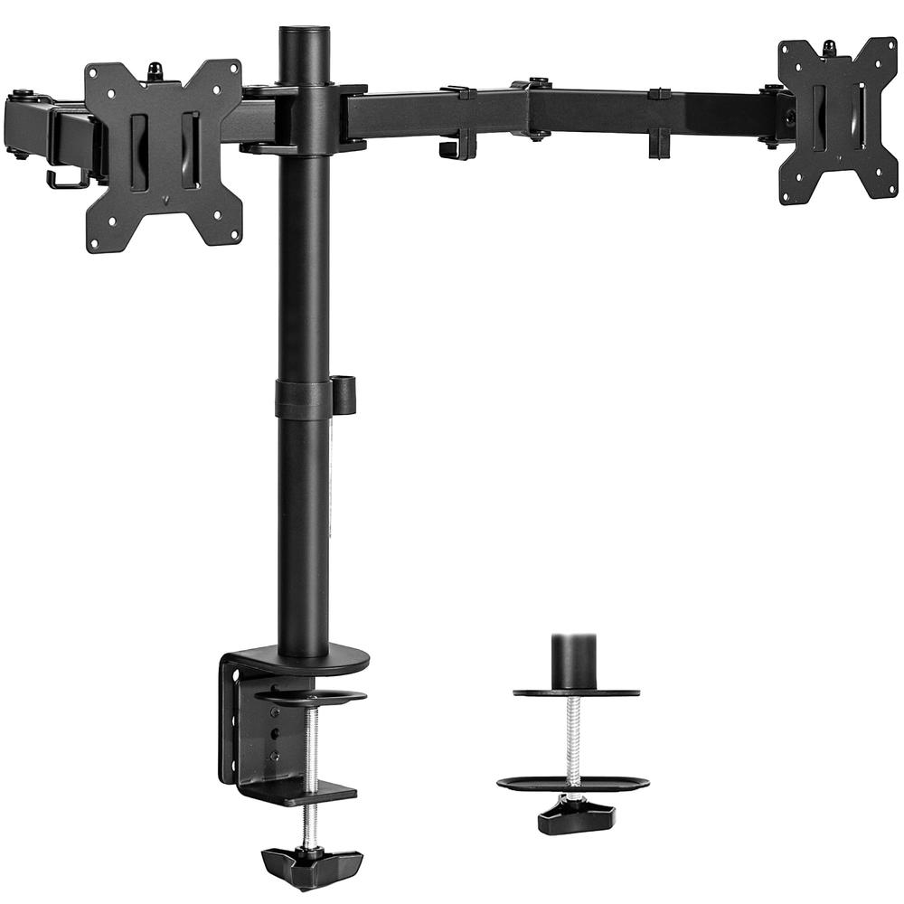 Dual Monitor Desk Mount, Heavy Duty Fully Adjustable Steel Stand. Picture 1